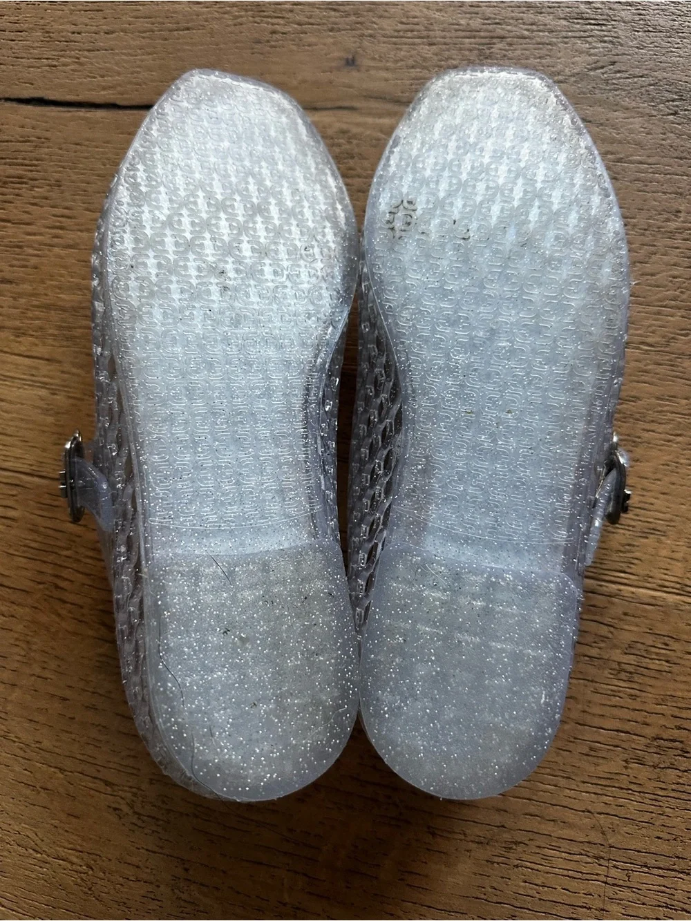 Sam Edelman Clear Glitter Jelly Mary Jane Flats for Girls 4M